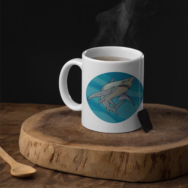 Caneca De Café Tubarão Branco (Criador carregado)