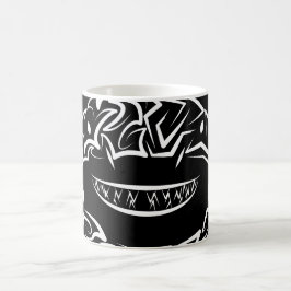 Caneca De Café Tubarão-branco-Excelente-tribal preto e branco
