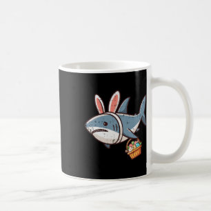 Caneca De Café Tubarão Coelhinho Ovos De Páscoa Engraçados Garota