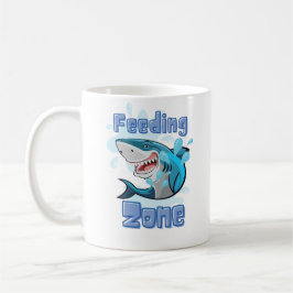 CANECA DE CAFÉ TUBARÃO DE ZONA DE ALIMENTAÇÃO, ESTILO DE CARTÃO