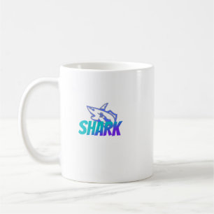 Caneca De Café Tubarão Design de Predador Oceânico Ousado para