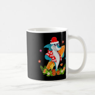 Caneca De Café Tubarão Engraçado Havaiano Verão Surfando Tubarão