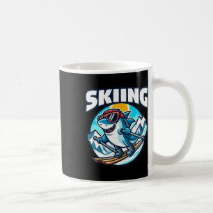 Caneca De Café Tubarao Esquiando Esportes Esquiador
