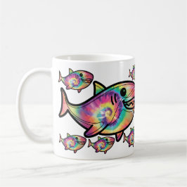 Caneca De Café Tubarão Tie Dye: Um Delight Aquático Colorido
