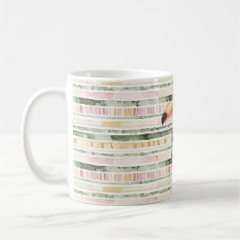 Caneca De Café Tucano Pássaro Listras Rosa Verde