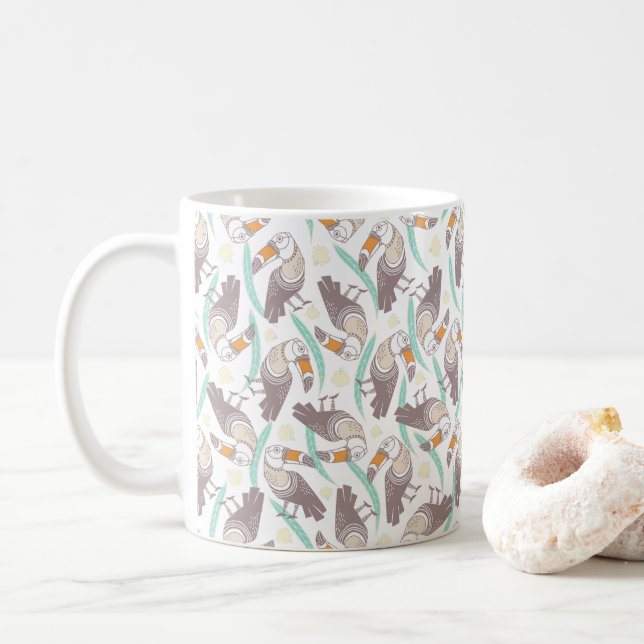 Caneca De Café Tucanos exóticos da moda (Com Donut)