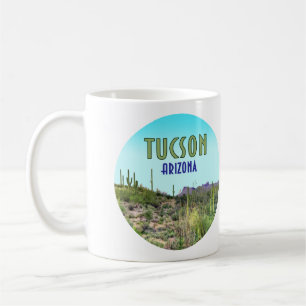 Caneca De Café Tucson Arizona Cactus e Mountain Vintage