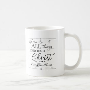 Caneca De Café Tudo através do Cristo - Philippians 4:13