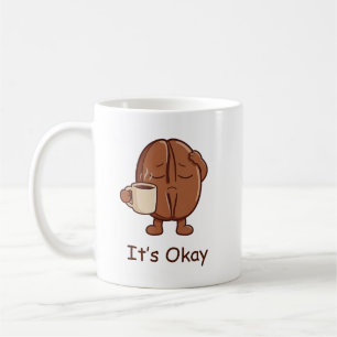 Caneca De Café Tudo Bem, Caráter de Feijão de Café Fofo