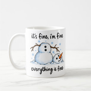 Caneca De Café Tudo Bem Estou Bem Tudo Está Bem Palhaço de Neve E
