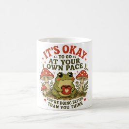 Caneca De Café Tudo Bem Ir no Seu Próprio Ritmo – Sapo Fofo Auto-
