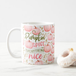 Caneca De Café Tudo Bom de Abóbora com Temática Rosa de Outono