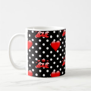 Caneca De Café Tudo é sobre amor Coração Fofo e Padrão Estiloso