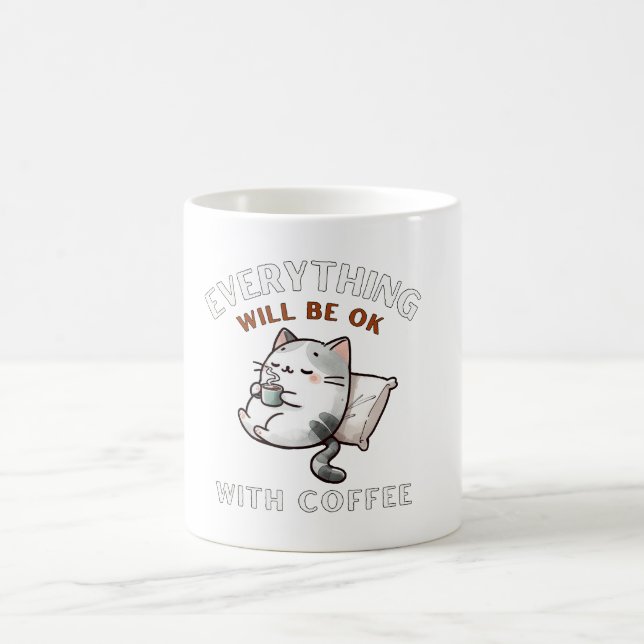Caneca De Café Tudo Ficará Bem com o Gato Café (Centro)