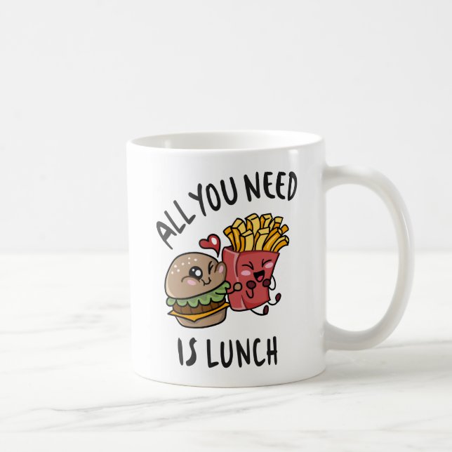 Caneca De Café Tudo o que você precisa é almoço (Direita)
