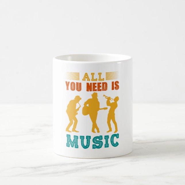 Caneca de Café Tudo o que Você Precisa É Música (Centro)