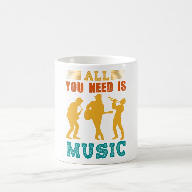 Caneca de Café Tudo o que Você Precisa É Música (Centro)