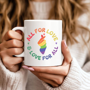 Caneca De Café Tudo por amor e amor para todos os orgulhos do arc