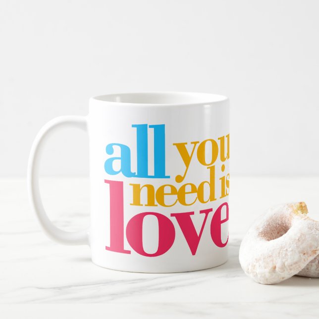 Caneca De Café Tudo que você precisa é amor (Com Donut)