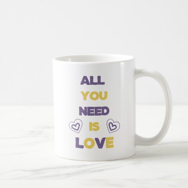 Caneca De Café Tudo que você precisa é Mug de Café de Amor (Direita)