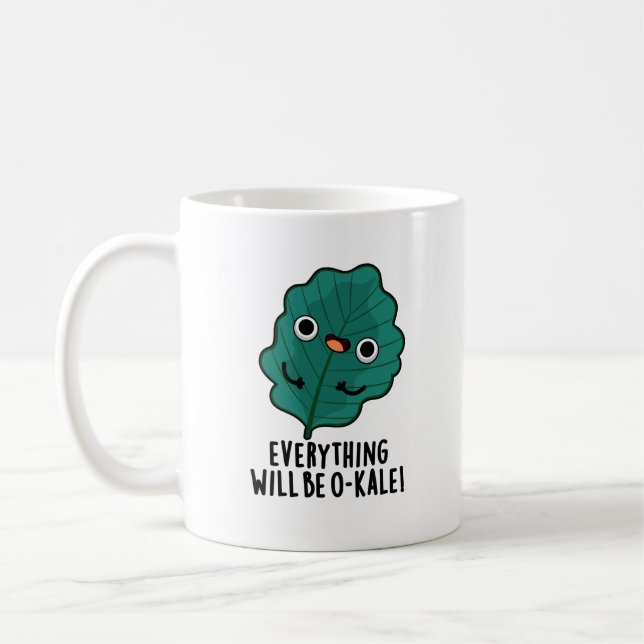Caneca De Café Tudo Será Engraçado, Engraçado, Veggie Pun (Esquerda)