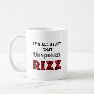 Caneca De Café Tudo Sobre Aquela Rizz Vermelha Cinza Não Dita