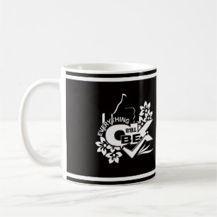 Caneca De Café Tudo Vai Ficar Bem" Teto Gráfico Motivacional