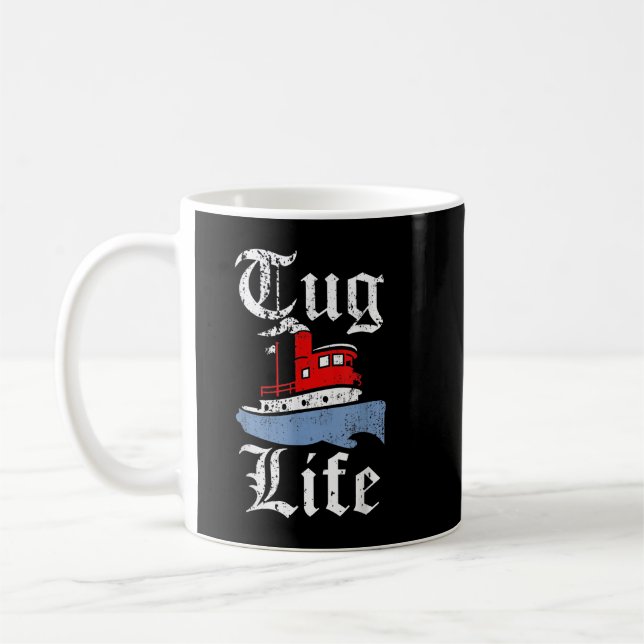 Caneca De Café Tugboat Engraçado Tugboat LIFE (Esquerda)