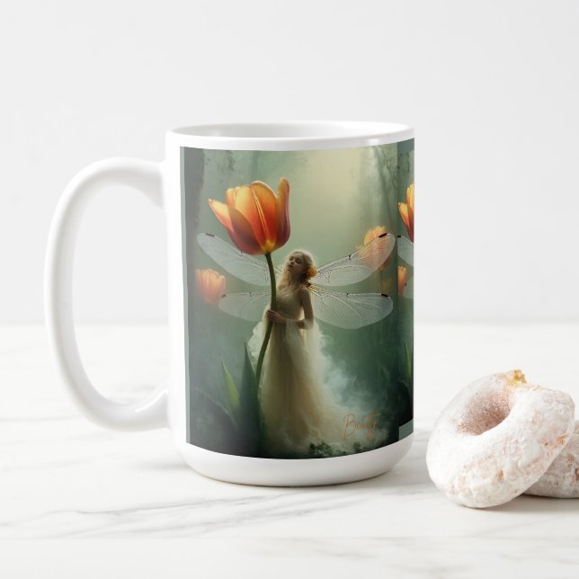 Caneca De Café Tulip Fairy Fantasy Mug (Com Donut)
