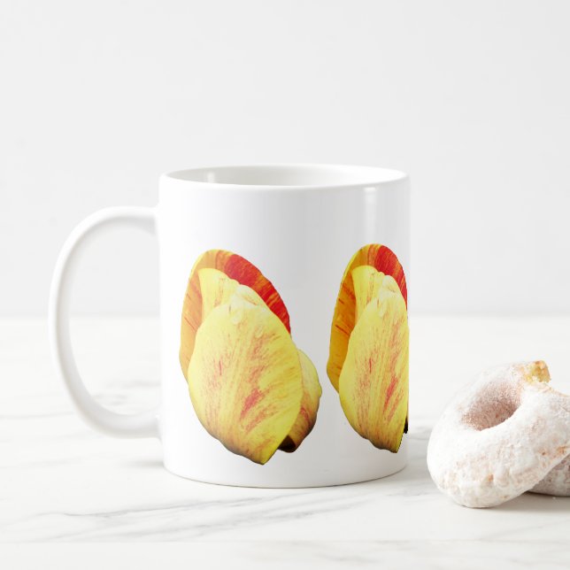 Caneca De Café Tulip Flower Petals Raindrops (Com Donut)