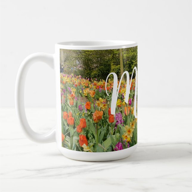 Caneca De Café Tulip Garden Dia de as mães Mug (Esquerda)