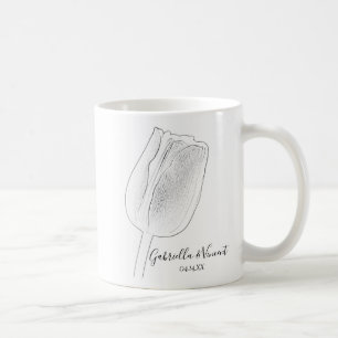 Caneca De Café Tulip Sketch Wedding