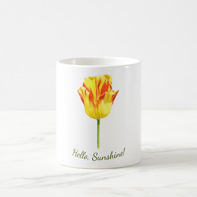 Caneca De Café Tulipa personalizada amarela e vermelha (Centro)