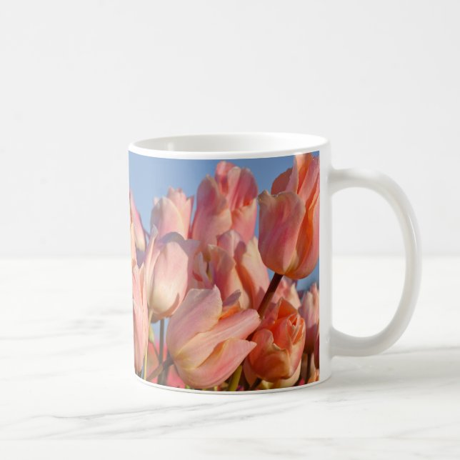 Caneca De Café Tulipas de primavera púrpura (Direita)