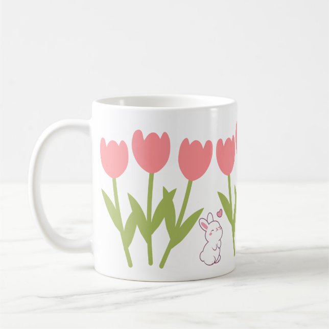 Caneca De Café tulipas e coelhos (Esquerda)