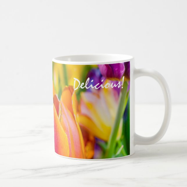 Caneca De Café Tulipas Encantando Personalizáveis (Direita)