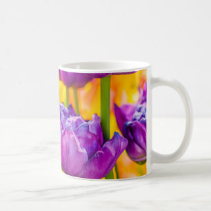Caneca De Café Tulipas Encantando Rosa Profundo