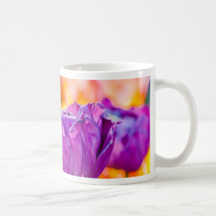 Caneca De Café Túlipas Enfeitiçantes Roxas