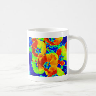 Caneca De Café tulipas fluorescentes