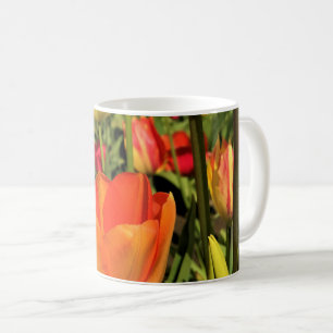Caneca De Café Tulipas Primavera coloridas