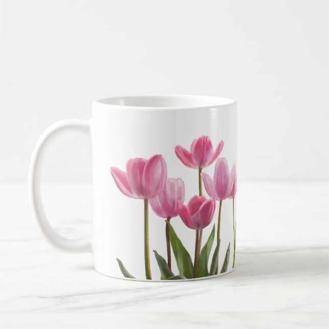 Caneca De Café Tulipas Rosa (Esquerda)