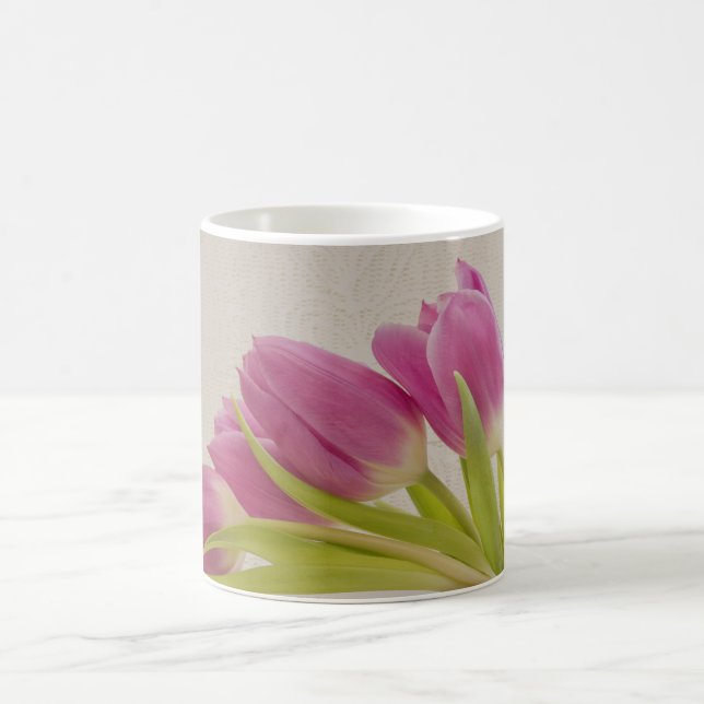 Caneca De Café Tulipas Rosa E rendas (Centro)