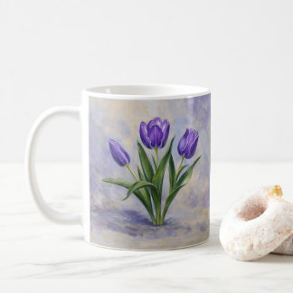 Caneca De Café Tulipas Roxas
