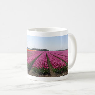 Caneca De Café Tulipas Roxas Campo Panorâmica Café Mug