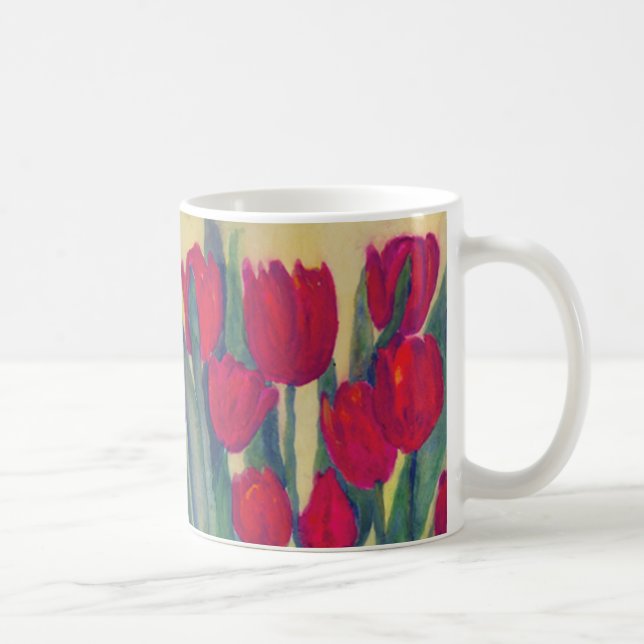 Caneca De Café Tulipas Vermelhas (Direita)