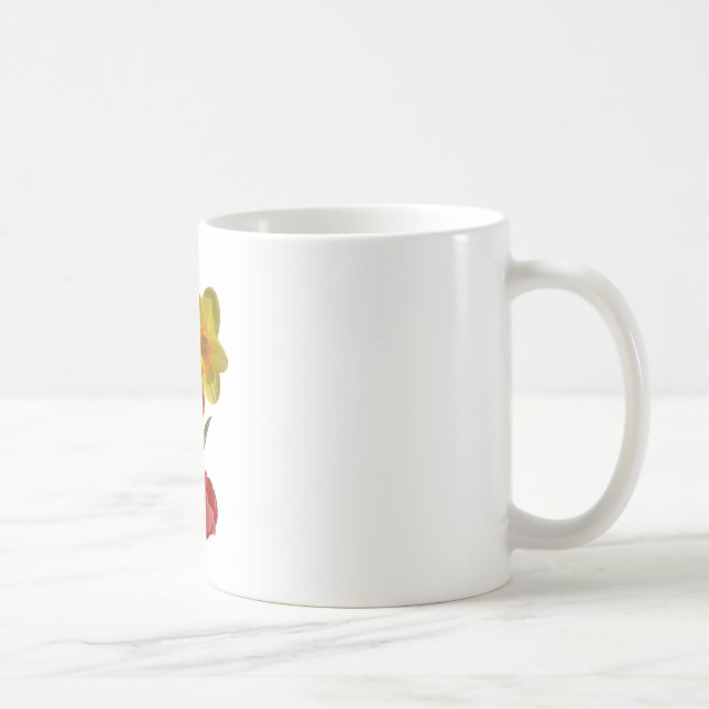 Caneca De Café Tulipas vermelhas e flores de narciso amarelo (Direita)