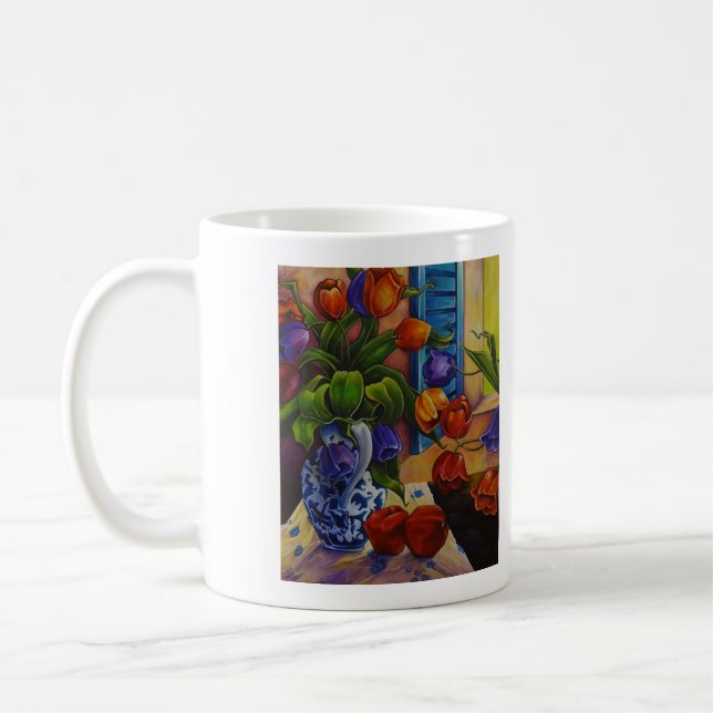 Caneca De Café Tulips e Maçãs 11 oz Clássica (Esquerda)