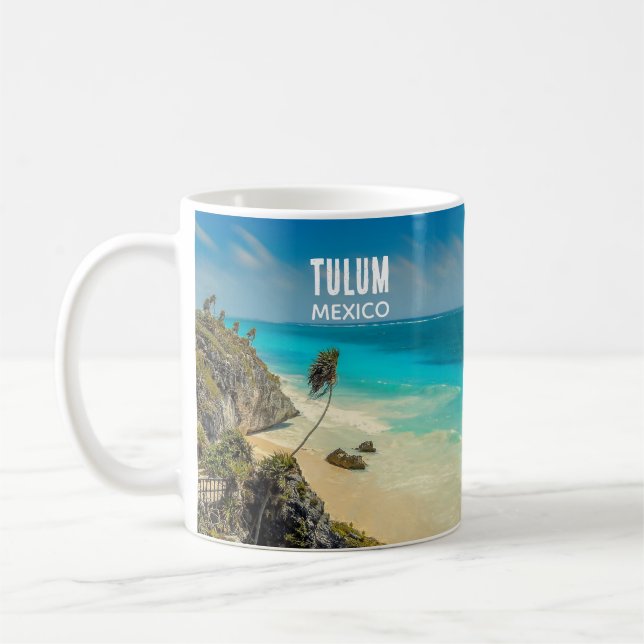 Caneca De Café Tulum de Paraíso da Praia Tropical México (Esquerda)