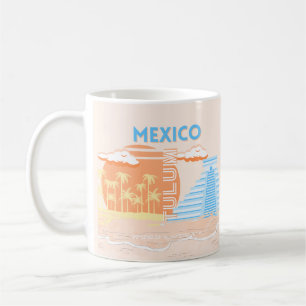 Caneca De Café Tulum, México, Viagem Art, Summer Beach