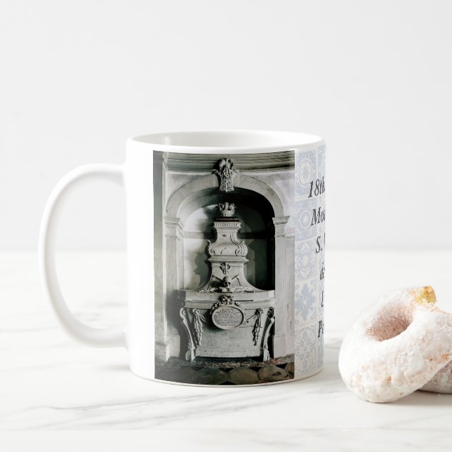 Caneca De Café Tumba barroco do século XVIII. Crianças de Palhava (Com Donut)